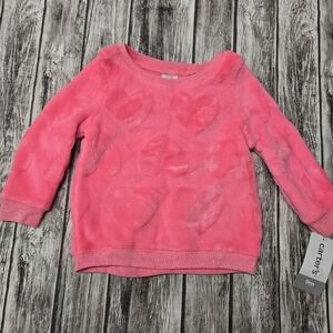 Carter's hot pink soft heart sweater